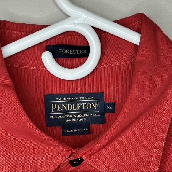 Pendleton Forester Red Button Down Shirt XL - Picture 5 of 6